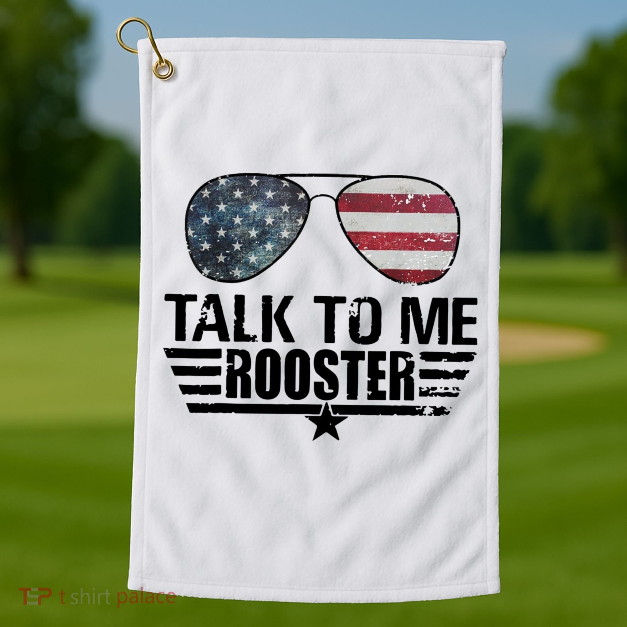 Talk To Me Rooster Funny. Golf Towel