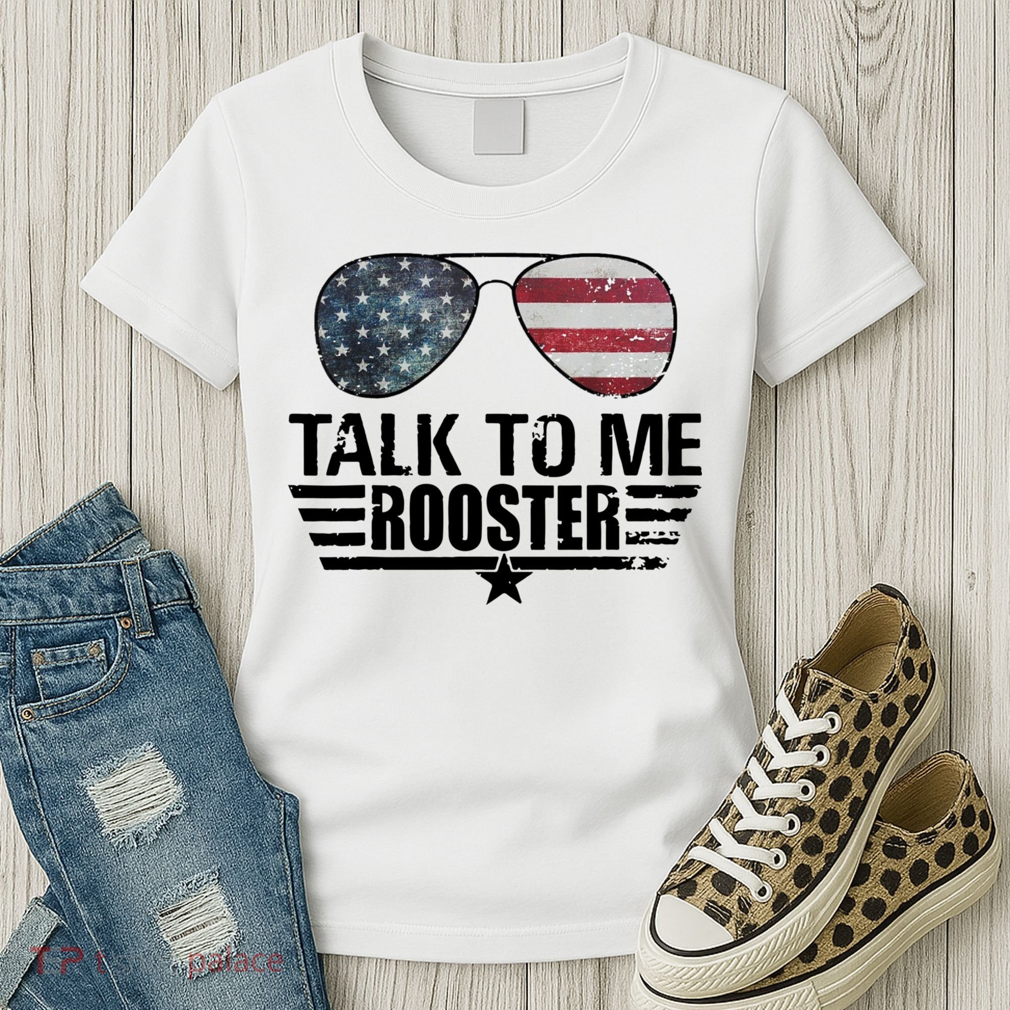 Talk To Me Rooster Funny. Women's T-Shirt