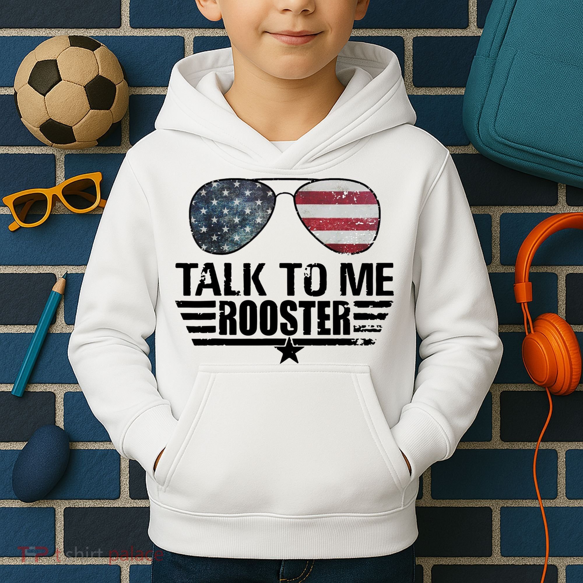 Talk To Me Rooster Funny. Kids Hoodie