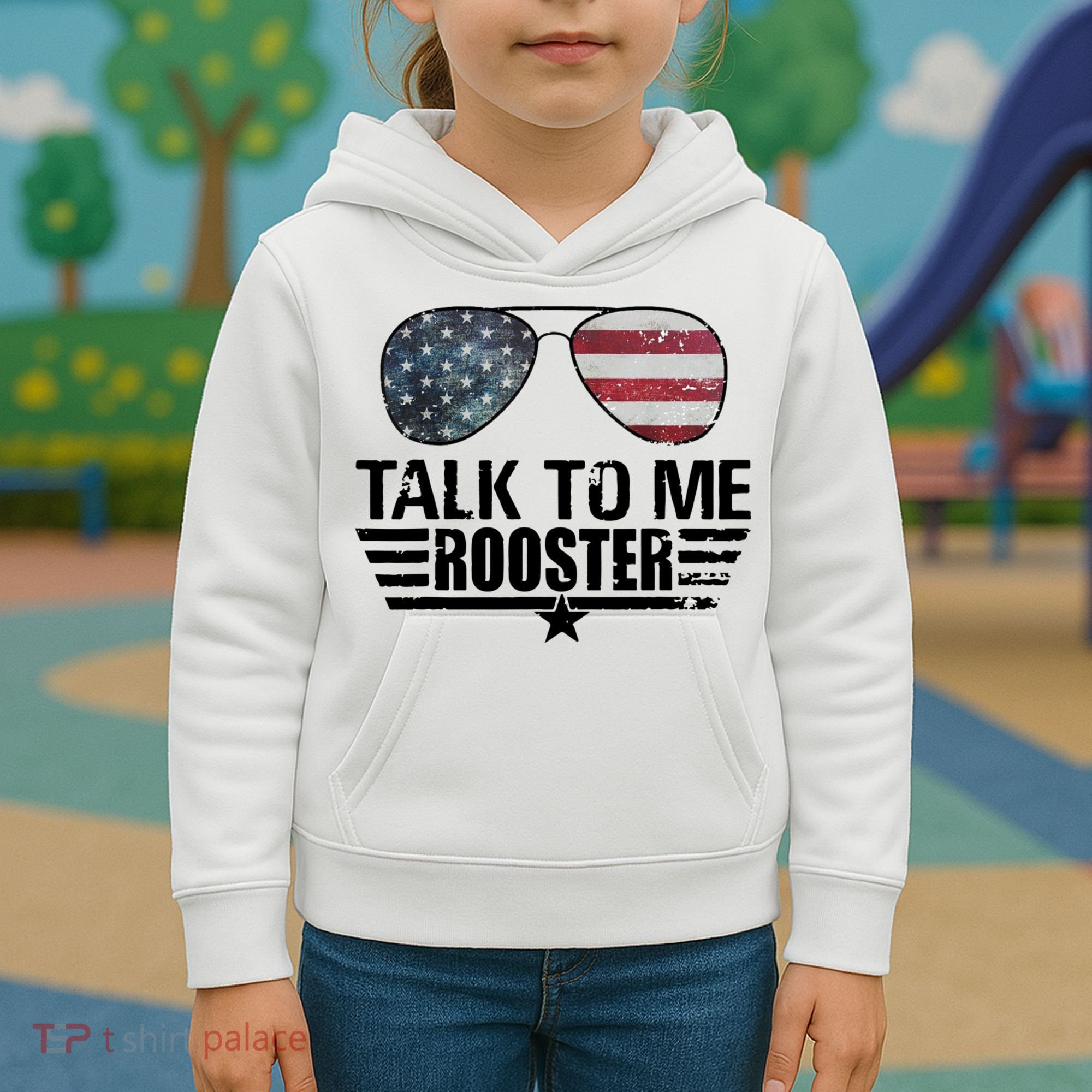 Talk To Me Rooster Funny. Kids Hoodie