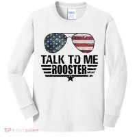 Talk To Me Rooster Funny. Kids Long Sleeve Shirt thumb 0