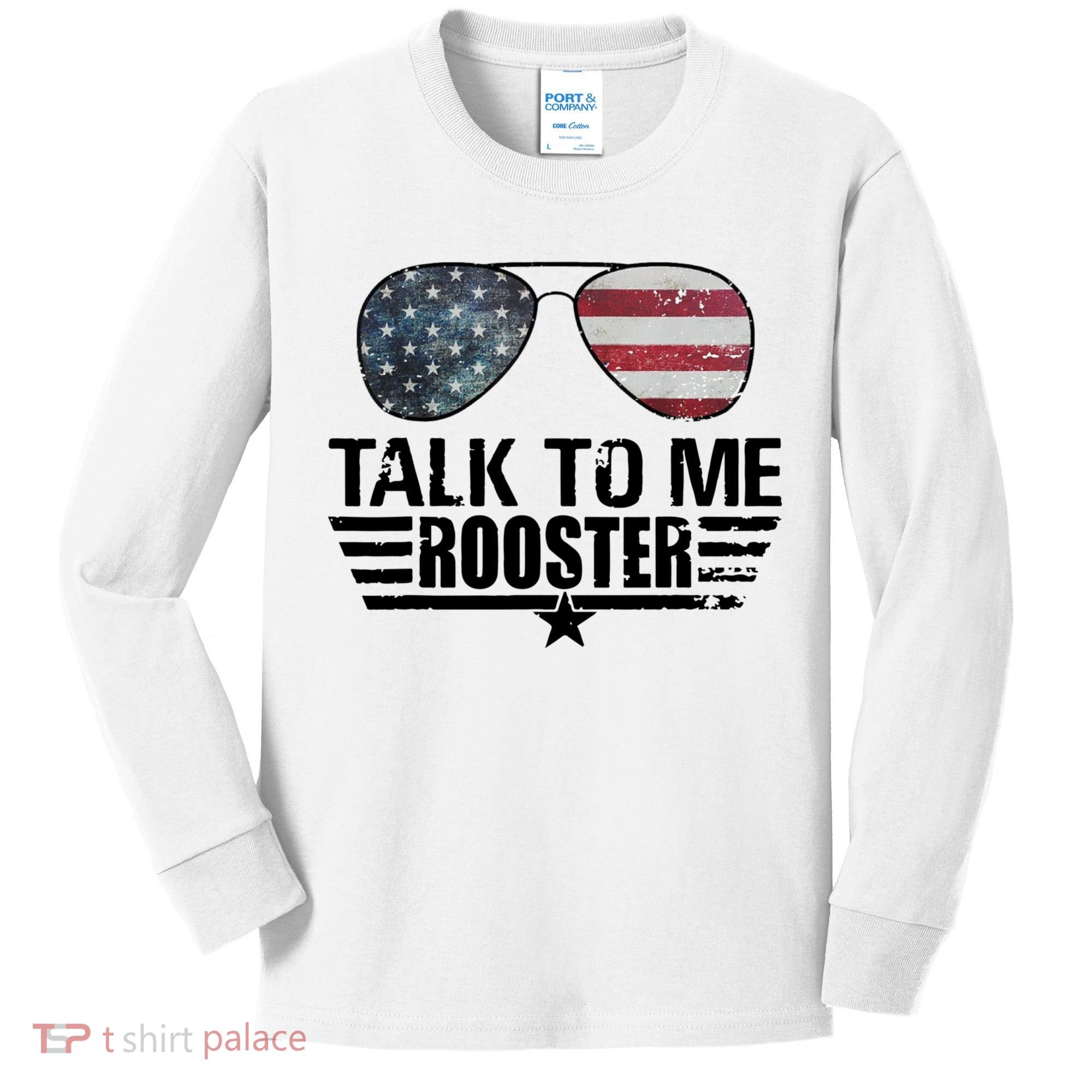 Talk To Me Rooster Funny. Kids Long Sleeve Shirt