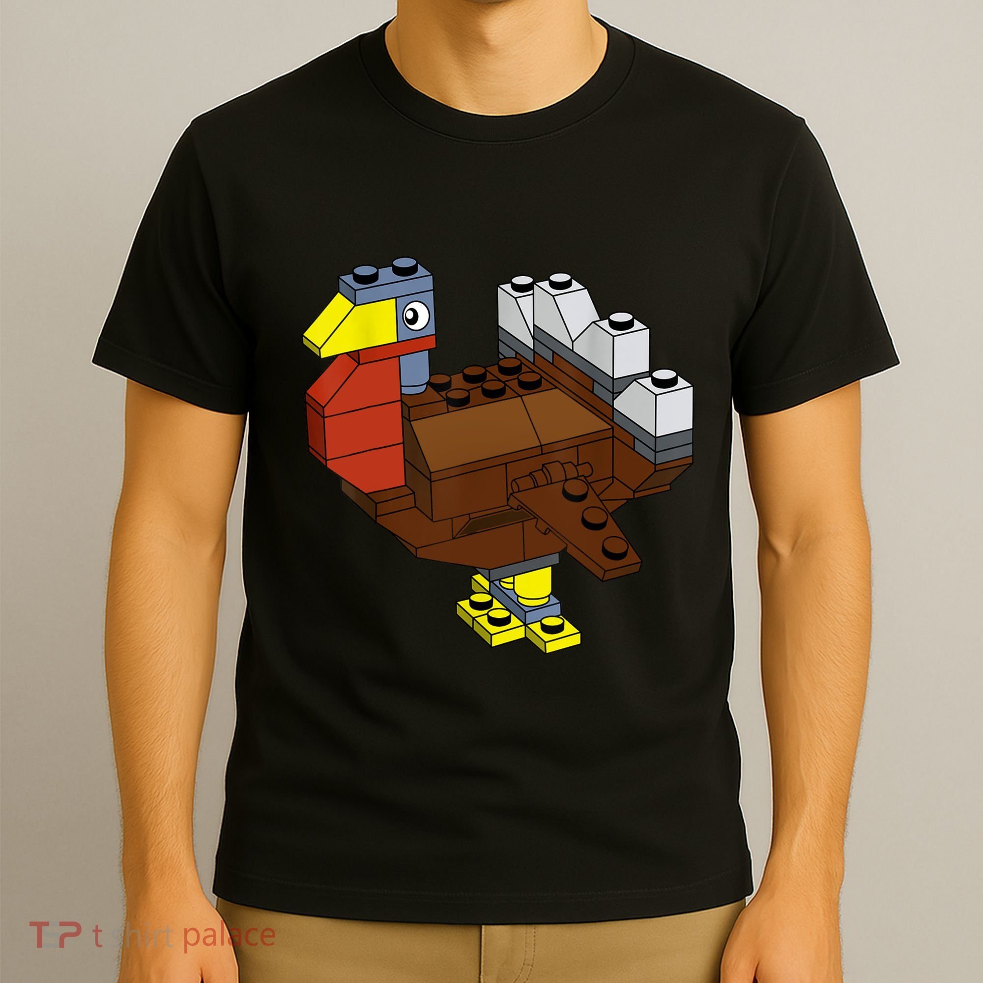 Tukey Thanksgiving Master Builder Block Brick Building T-Shirt