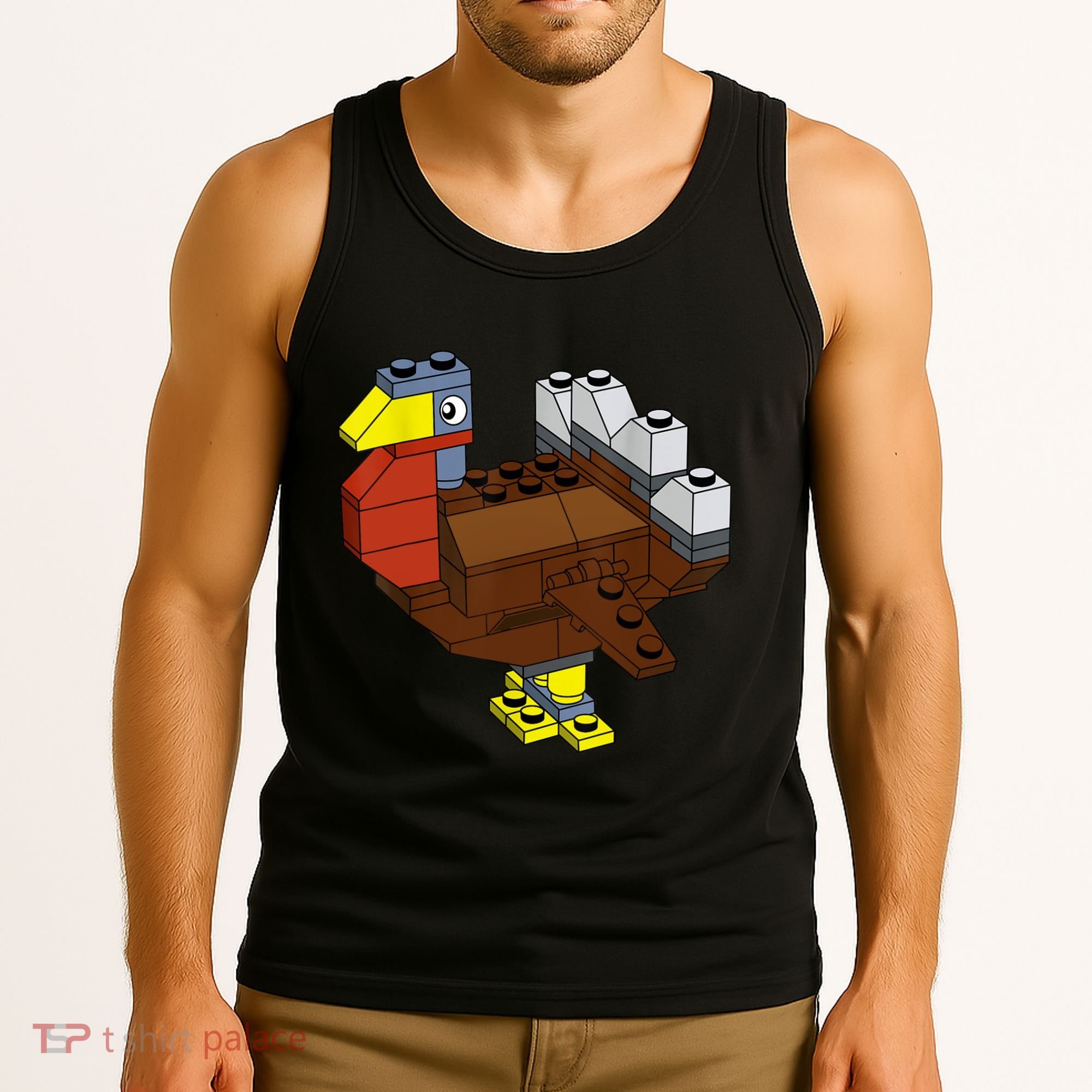 Tukey Thanksgiving Master Builder Block Brick Building Tank Top