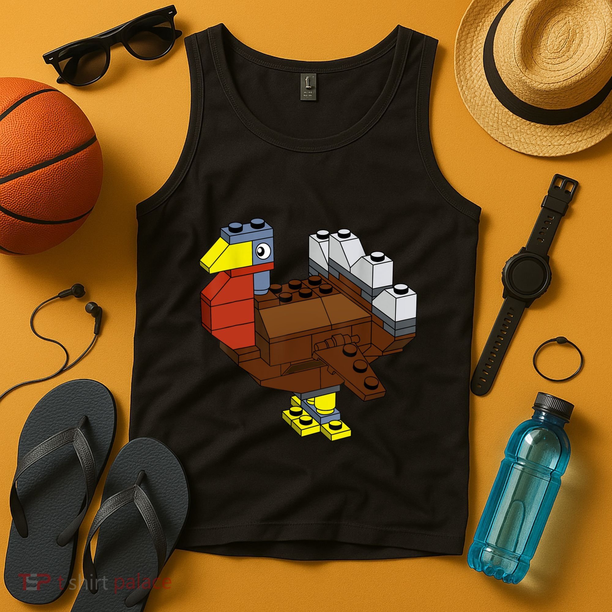 Tukey Thanksgiving Master Builder Block Brick Building Tank Top