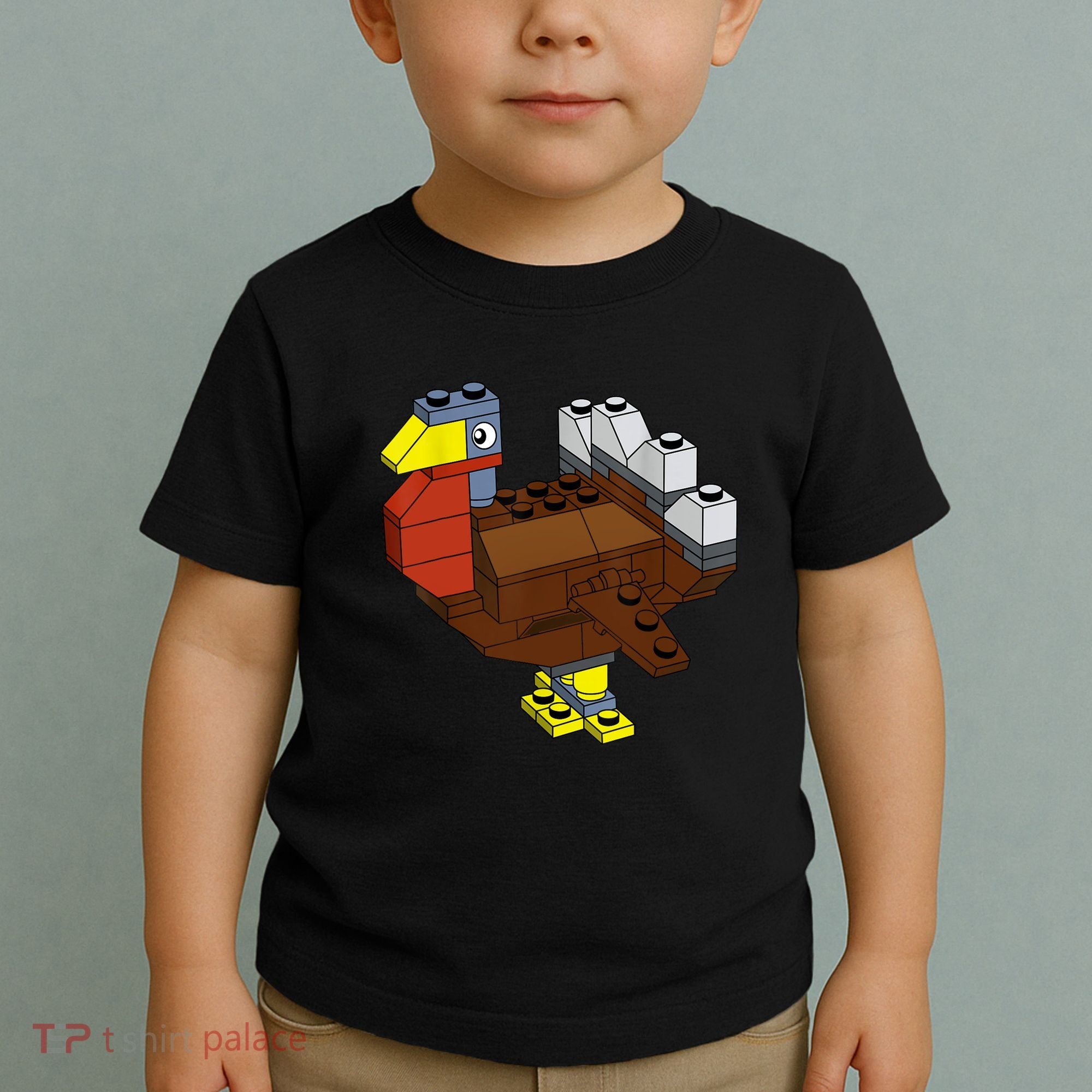 Tukey Thanksgiving Master Builder Block Brick Building Toddler T-Shirt
