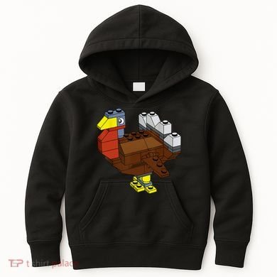 Tukey Thanksgiving Master Builder Block Brick Building Kids Hoodie