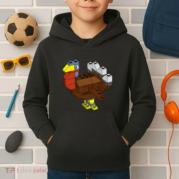 Tukey Thanksgiving Master Builder Block Brick Building Kids Hoodie