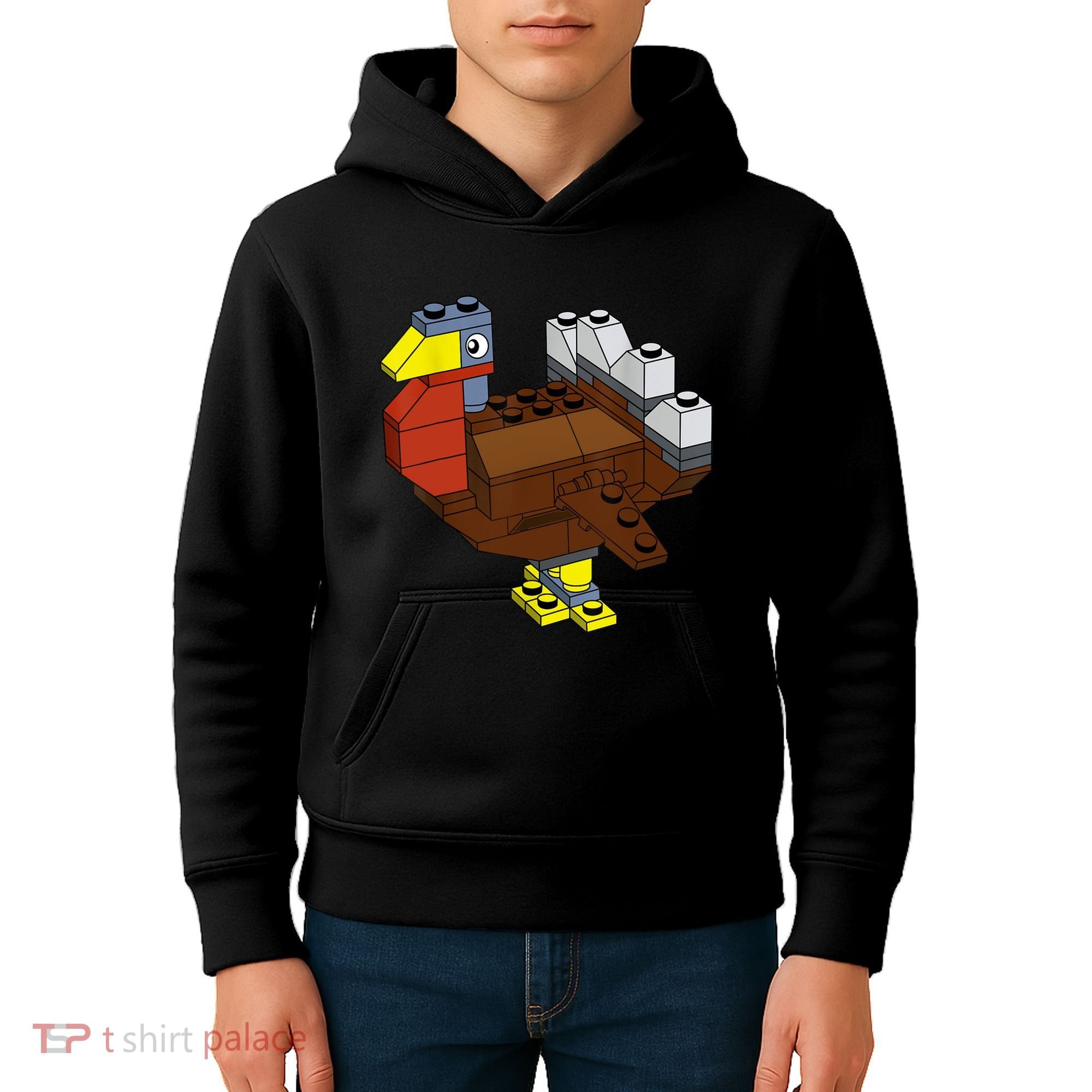 Tukey Thanksgiving Master Builder Block Brick Building Kids Hoodie