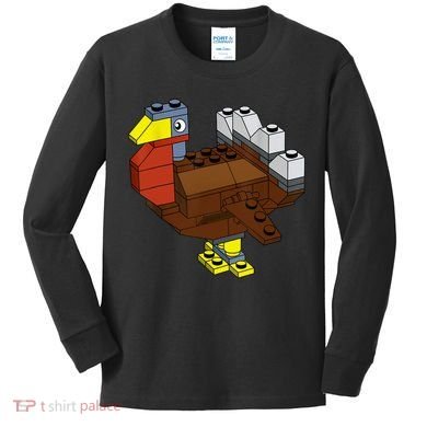 Tukey Thanksgiving Master Builder Block Brick Building Kids Long Sleeve Shirt