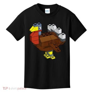 Tukey Thanksgiving Master Builder Block Brick Building Kids T-Shirt