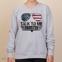 Talk To Me Rooster Sunglasses America Flag Women's Sweatshirt thumb 0