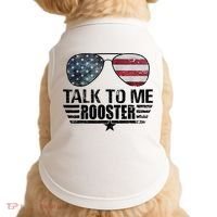 Talk To Me Rooster Sunglasses America Flag Doggie Tank thumb 0