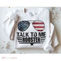 Talk To Me Rooster Sunglasses America Flag Sweatshirt thumb 2