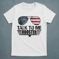 Talk To Me Rooster Sunglasses America Flag T-Shirt thumb 5