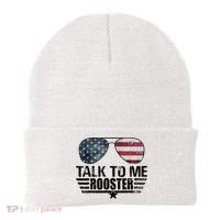 Talk To Me Rooster Sunglasses America Flag Beanie thumb 0