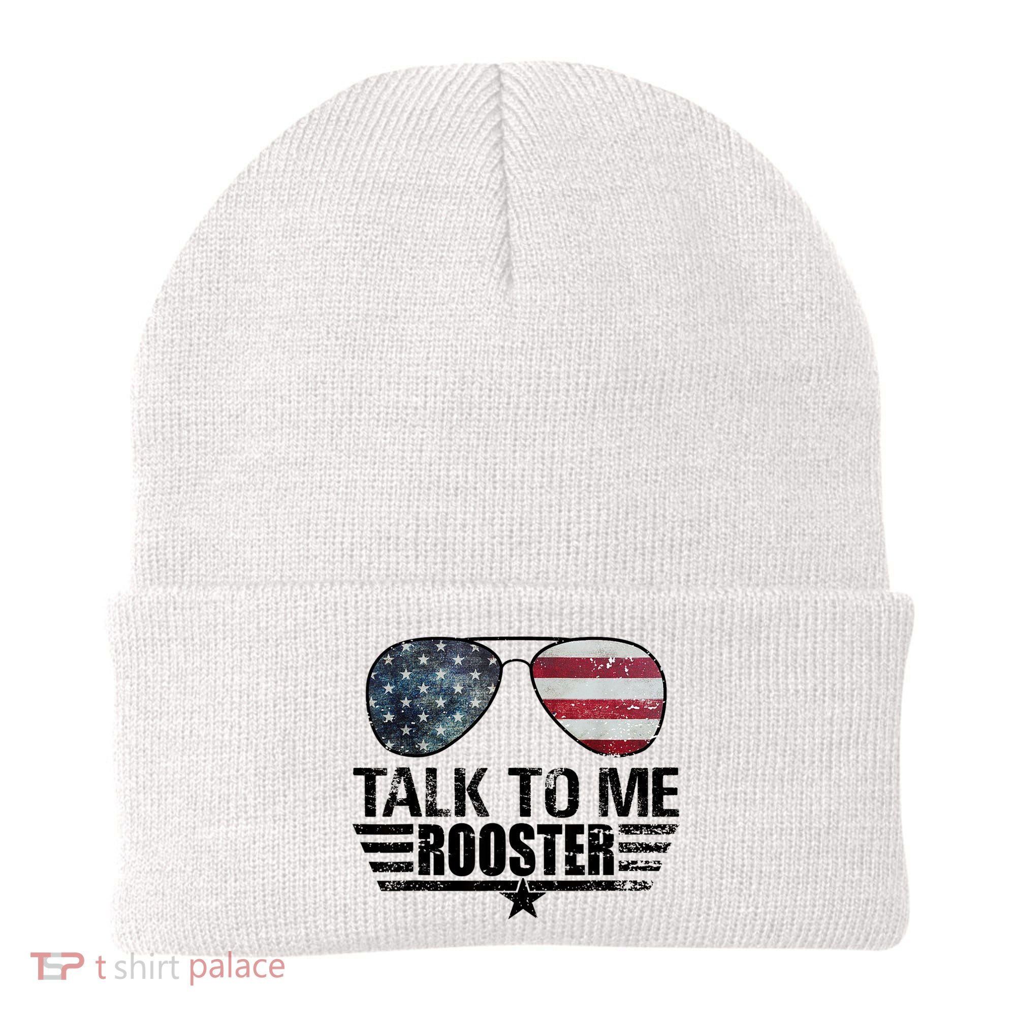 Talk To Me Rooster Sunglasses America Flag Beanie