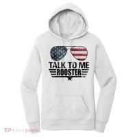 Talk To Me Rooster Sunglasses America Flag Women's Hoodie thumb 0