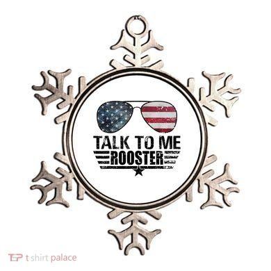 Talk To Me Rooster Sunglasses America Flag Ornament