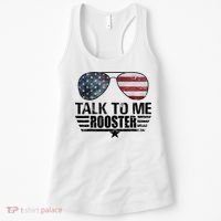 Talk To Me Rooster Sunglasses America Flag Women's Tank Top thumb 0