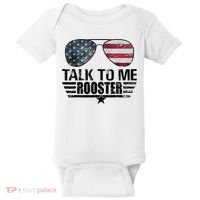 Talk To Me Rooster Sunglasses America Flag Baby Bodysuit thumb 0