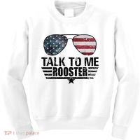 Talk To Me Rooster Sunglasses America Flag Kids Sweatshirt thumb 0