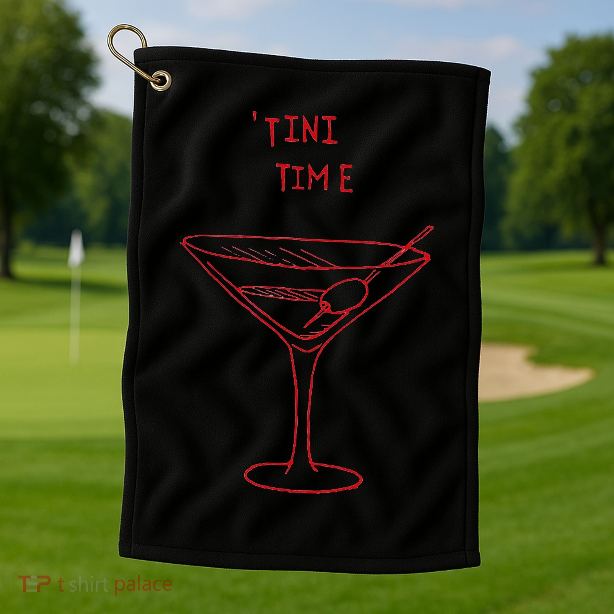 Tini Time Martini Lover Golf Towel