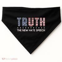 Truth The New Hate Speech Political Correctness USA Flag USA-Made Doggie Bandana thumb 0