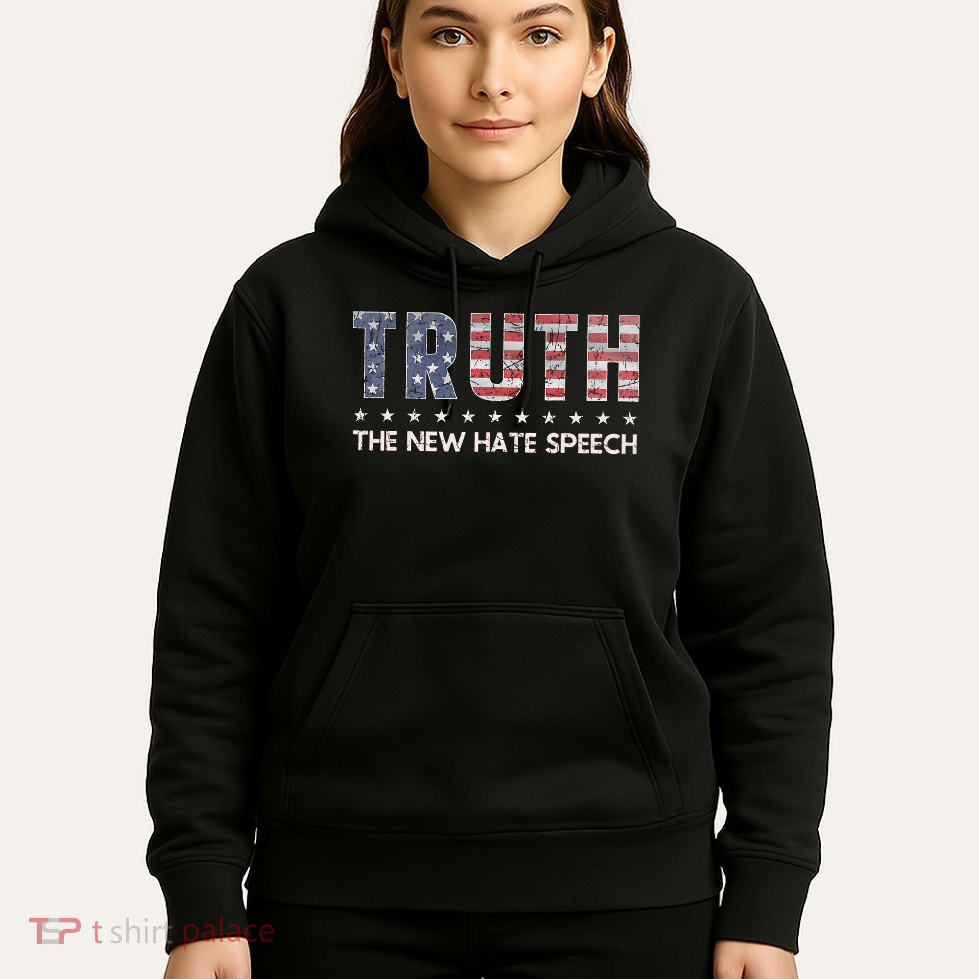 Truth The New Hate Speech Political Correctness USA Flag Hoodie