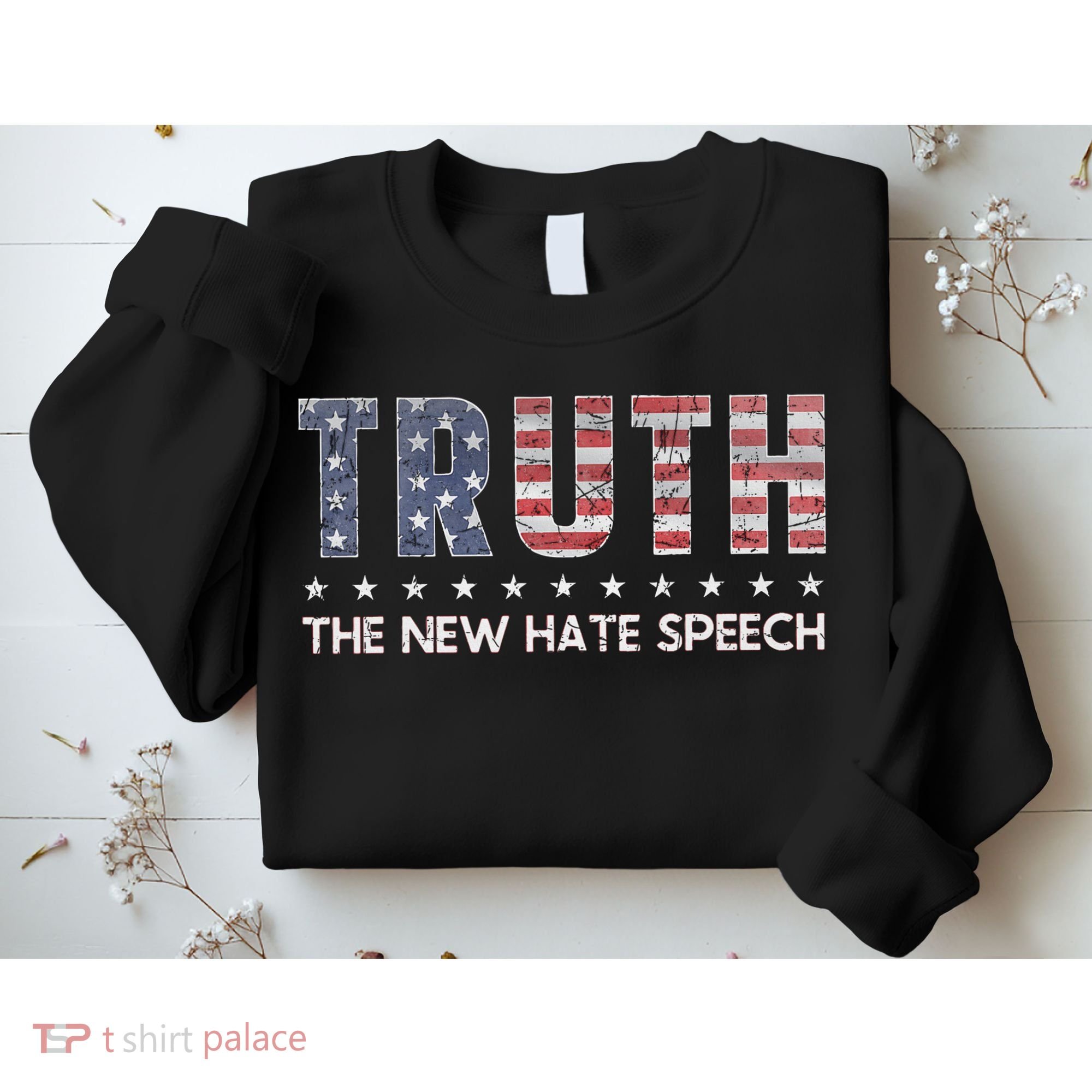 Truth The New Hate Speech Political Correctness USA Flag Sweatshirt