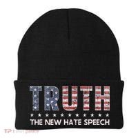 Truth The New Hate Speech Political Correctness USA Flag Beanie thumb 0