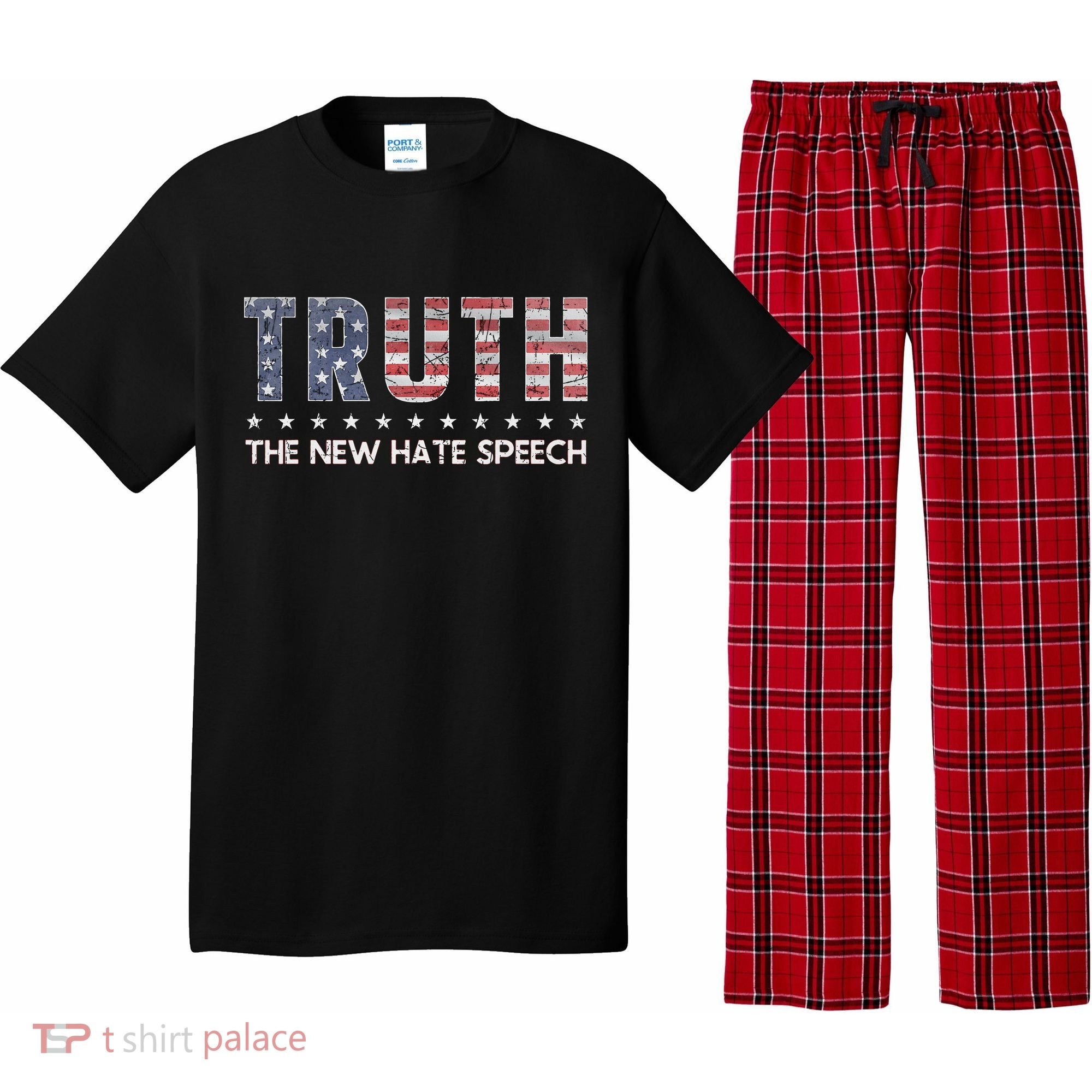 Truth The New Hate Speech Political Correctness USA Flag Pajama Set