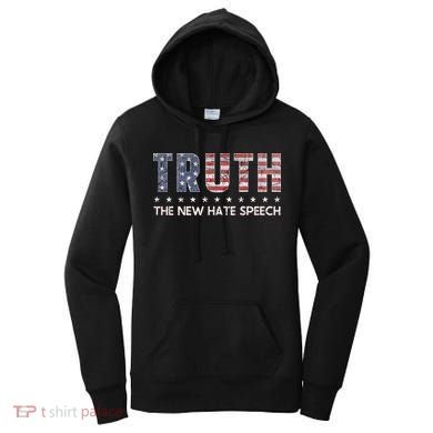 Truth The New Hate Speech Political Correctness USA Flag Women's Hoodie
