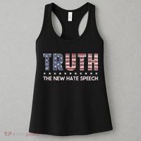 Truth The New Hate Speech Political Correctness USA Flag Women's Tank Top thumb 3