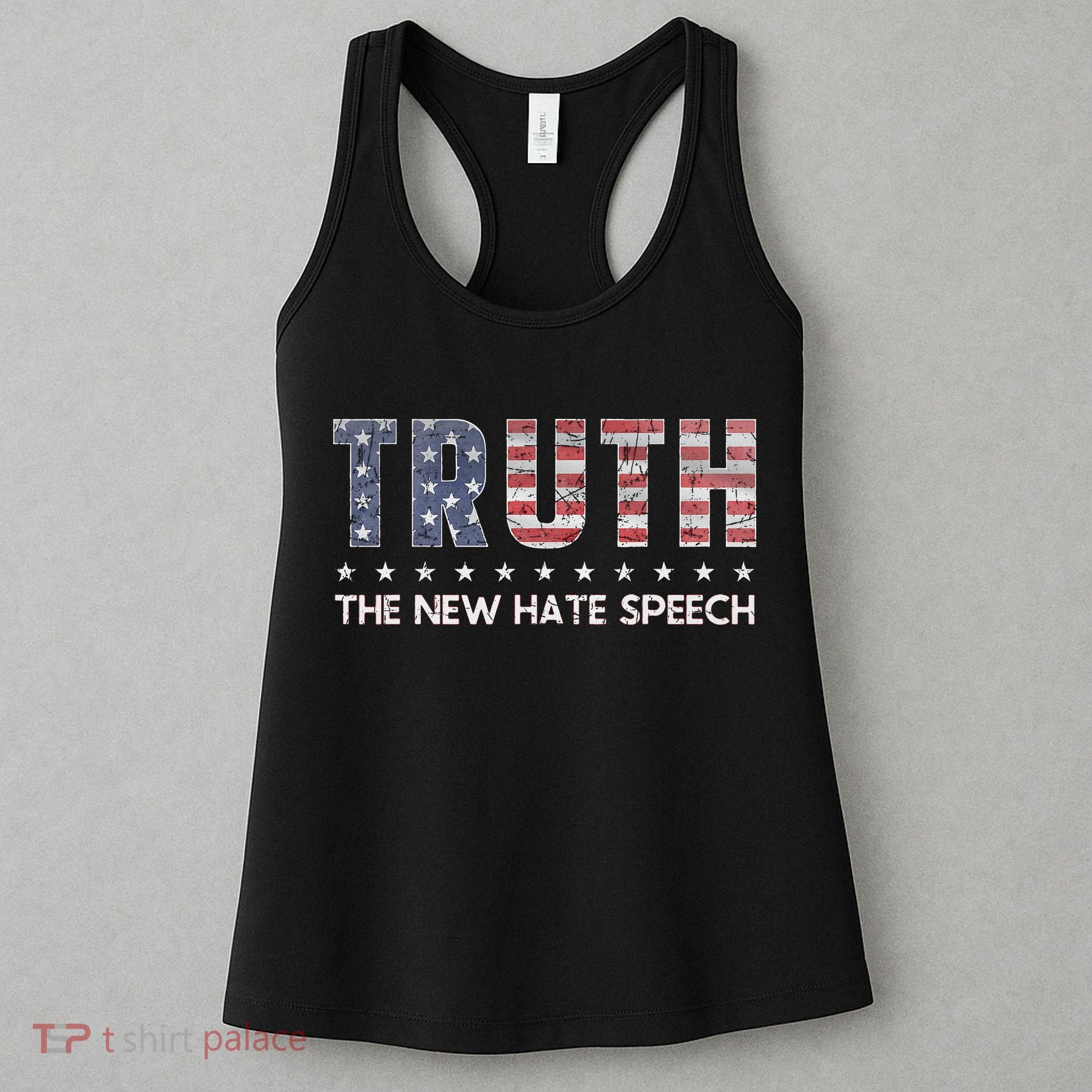 Truth The New Hate Speech Political Correctness USA Flag Women's Tank Top