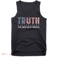 Truth The New Hate Speech Political Correctness USA Flag Tank Top thumb 0