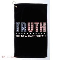 Truth The New Hate Speech Political Correctness USA Flag Golf Towel thumb 0