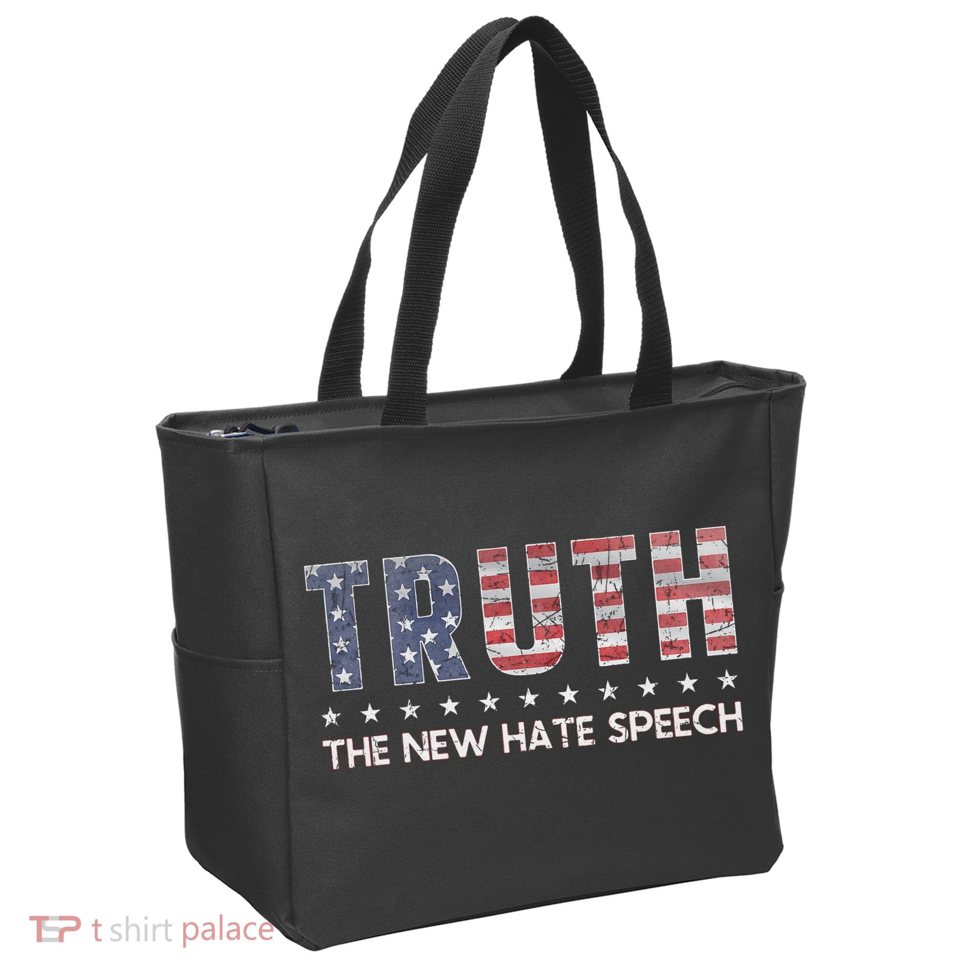 Truth The New Hate Speech Political Correctness USA Flag Tote Bag