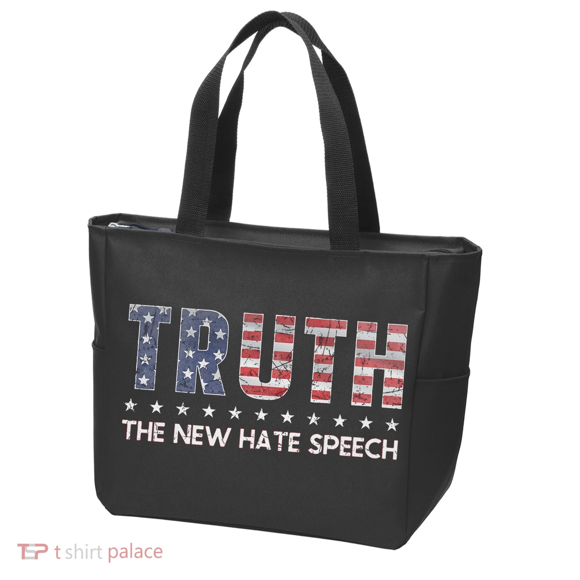 Truth The New Hate Speech Political Correctness USA Flag Tote Bag