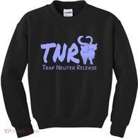 TNR Trap Neuter Release Feral Cat Awareness Kids Sweatshirt thumb 0
