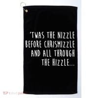 Twas The Nizzle Before Chrismizzle Funny Christmas Golf Towel thumb 0