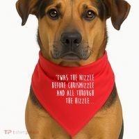 Twas The Nizzle Before Chrismizzle Funny Christmas USA-Made Doggie Bandana thumb 1