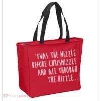 Twas The Nizzle Before Chrismizzle Funny Christmas Tote Bag thumb 2