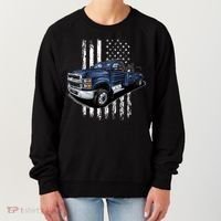 Tow Truck On American Flag Gift Women's Sweatshirt thumb 0