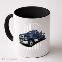 Tow Truck On American Flag Gift Coffee Mug thumb 0