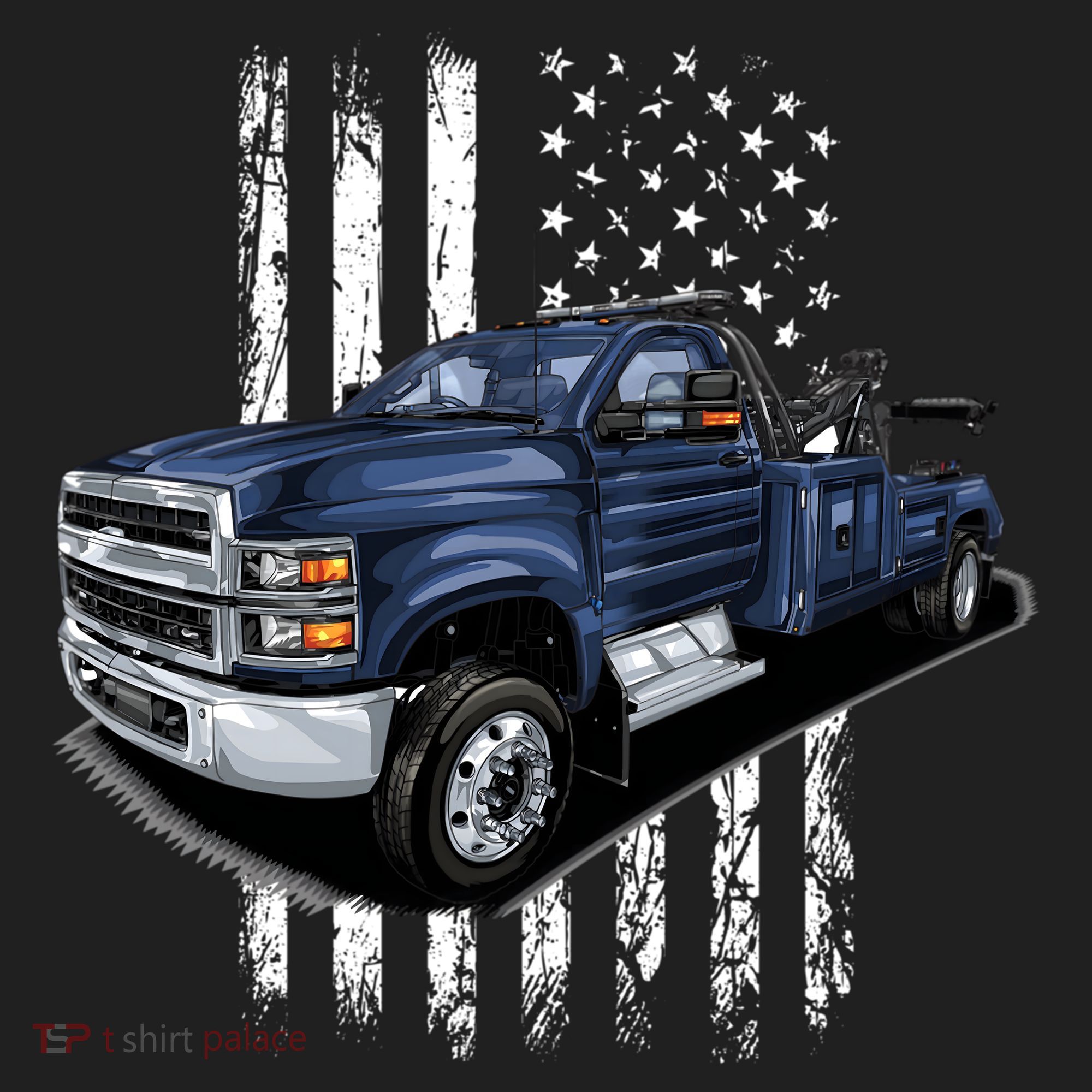 Tow Truck On American Flag Gift Beanie