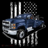 Tow Truck On American Flag Gift Women's Hoodie thumb 2
