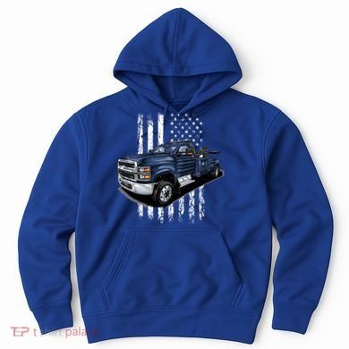 Tow Truck On American Flag Gift Hoodie
