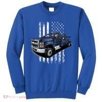 Tow Truck On American Flag Gift Sweatshirt thumb 0
