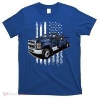 Tow Truck On American Flag Gift T-Shirt thumb 0